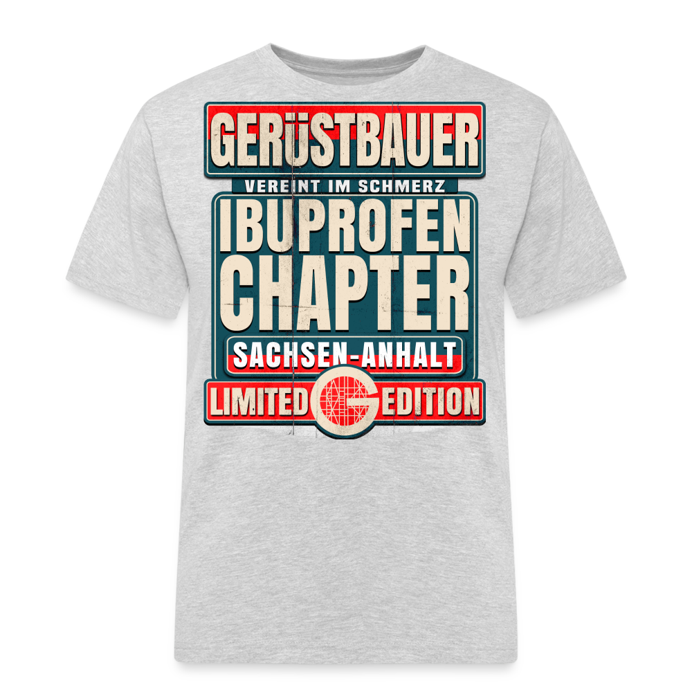 Ibuprofen Chapter Sachsen Anhalt Gerüstbauer T-Shirt - Grau meliert