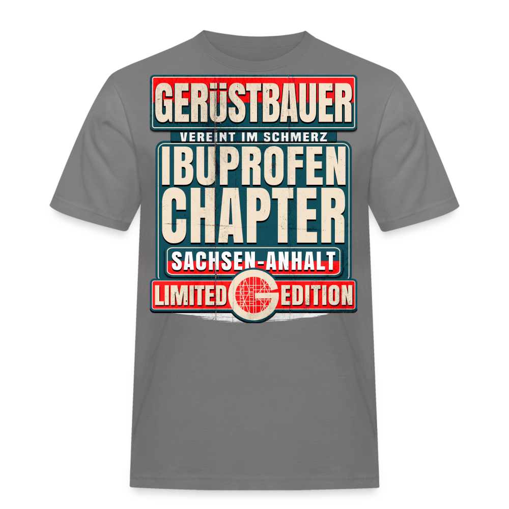 Ibuprofen Chapter Sachsen Anhalt Gerüstbauer T-Shirt - Grau