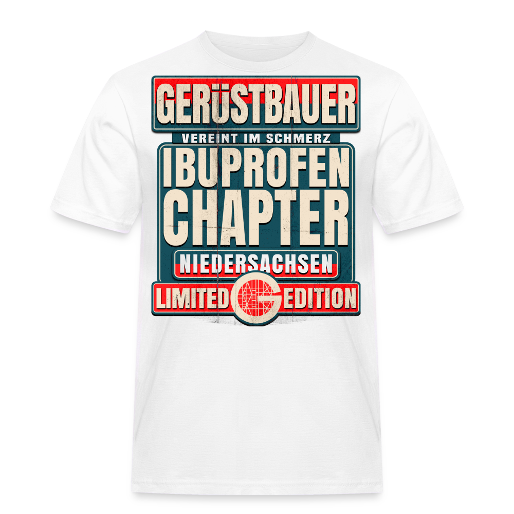 Ibuprofen Chapter Niedersachsen Gerüstbauer T-Shirt - weiß