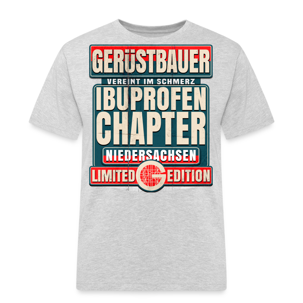 Ibuprofen Chapter Niedersachsen Gerüstbauer T-Shirt - Grau meliert