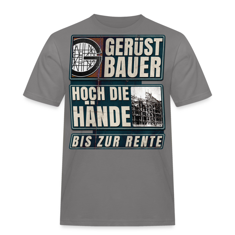 Hoch die Hände Gerüstbauer T-Shirt - Grau