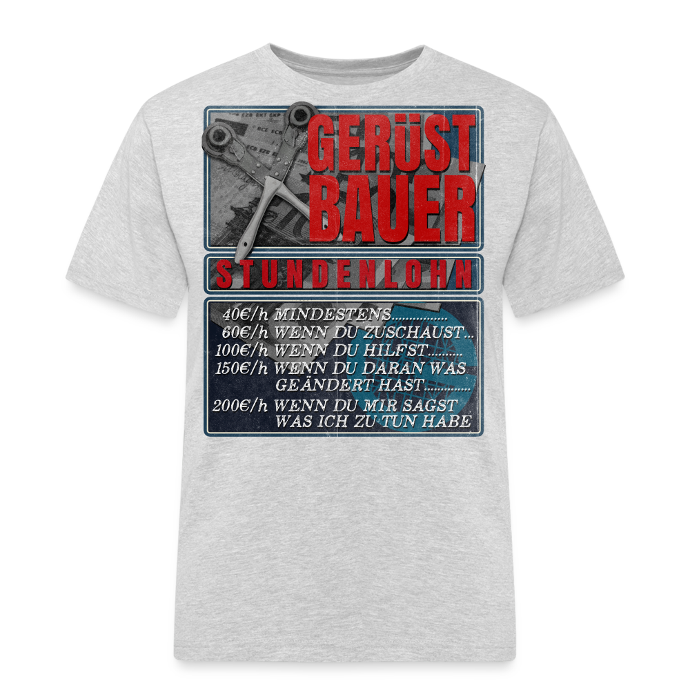Gerüstbauer Stundenlohn T-Shirt - Grau meliert