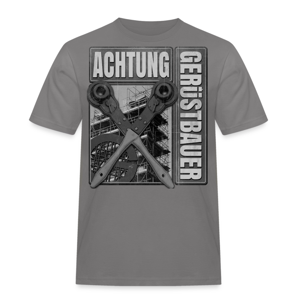 Achtung Gerüstbauer T-Shirt Black / White - Grau