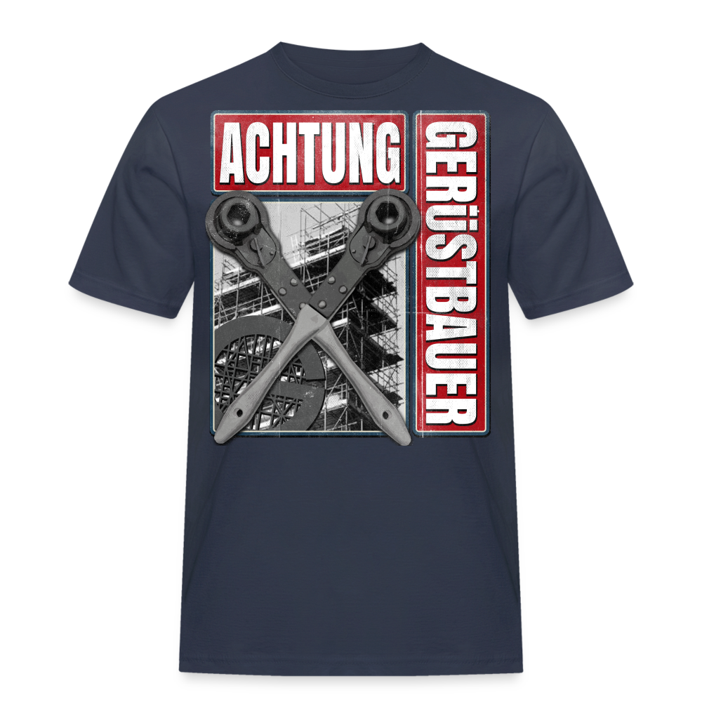 Achtung Gerüstbauer T-Shirt - Navy