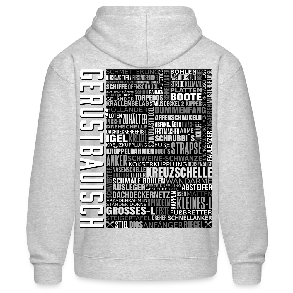 Gerüstbau Handwerk Fullprint Hoodie - Grau meliert