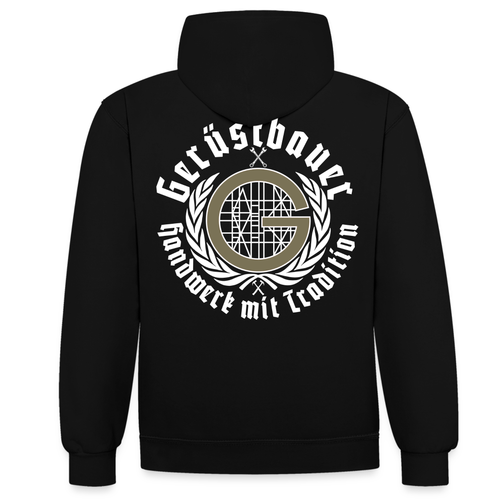 Kontrast-Hoodie - Schwarz/Rot