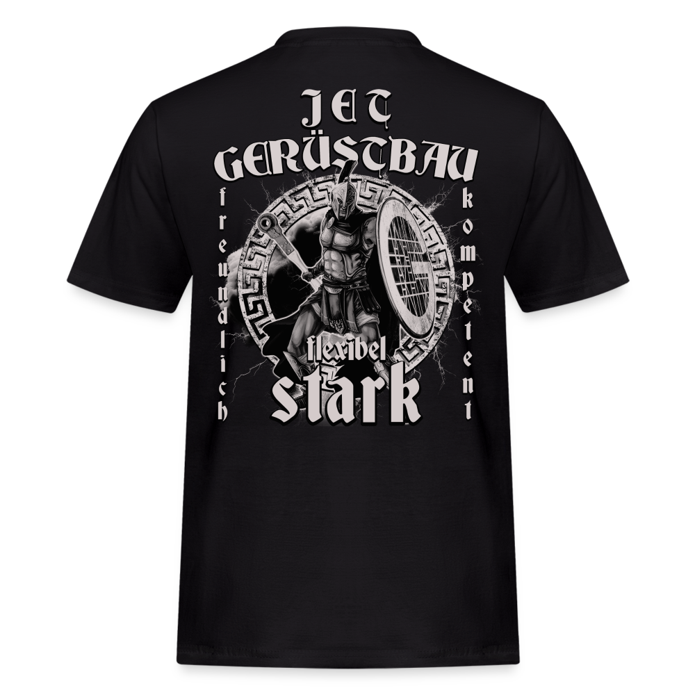 Krieger Rückendruck Workwear T-Shirt - Schwarz