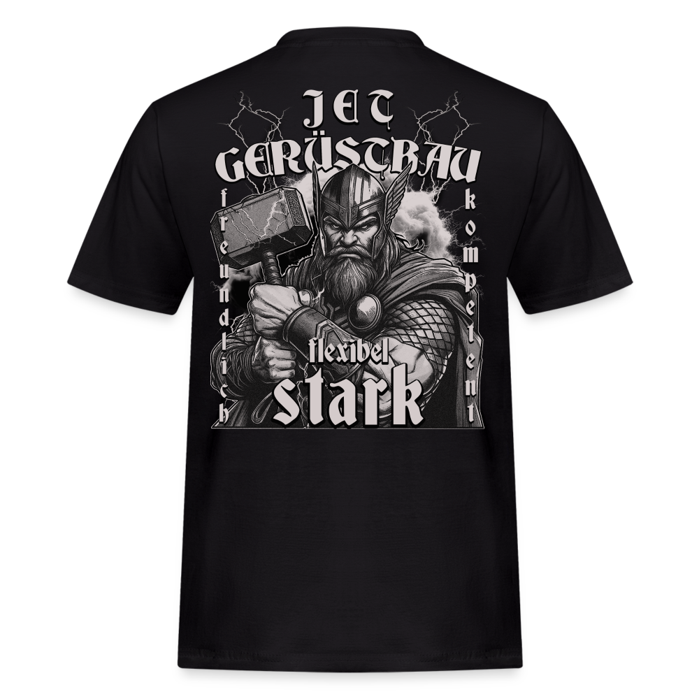 Thor Rückendruck Workwear T-Shirt - Schwarz