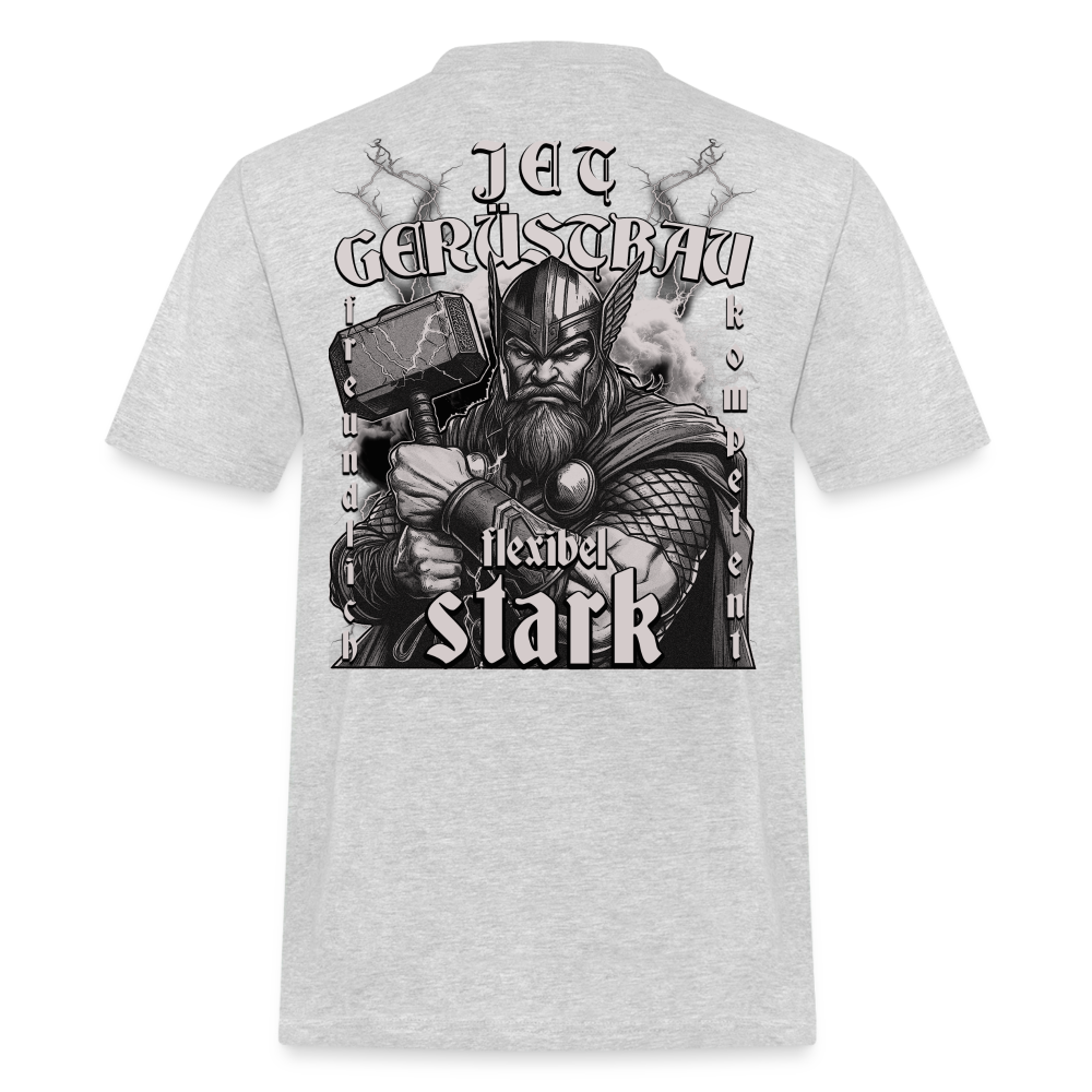 Thor Rückendruck Workwear T-Shirt - Grau meliert