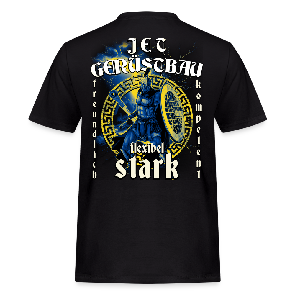 Krieger II Rückendruck - Workwear T-Shirt - Schwarz