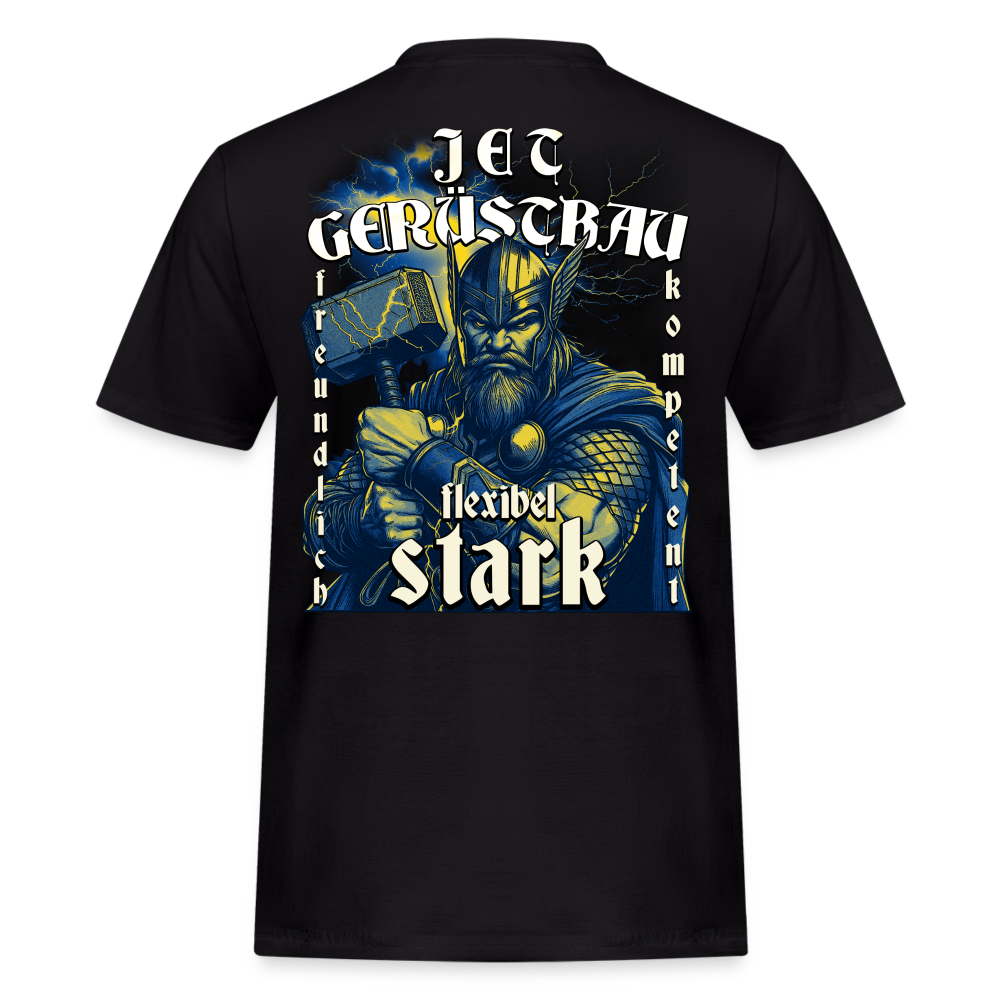 Thor II - Workwear T-Shirt Rückendruck - Schwarz