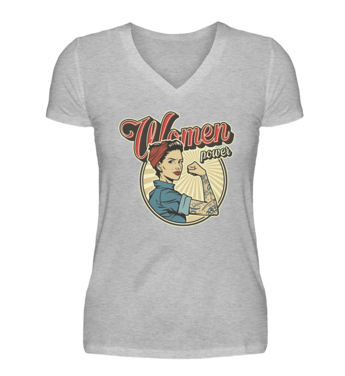 Women Power  - V-Neck Damenshirt €24.95 Gerüstbauer - Shop >>