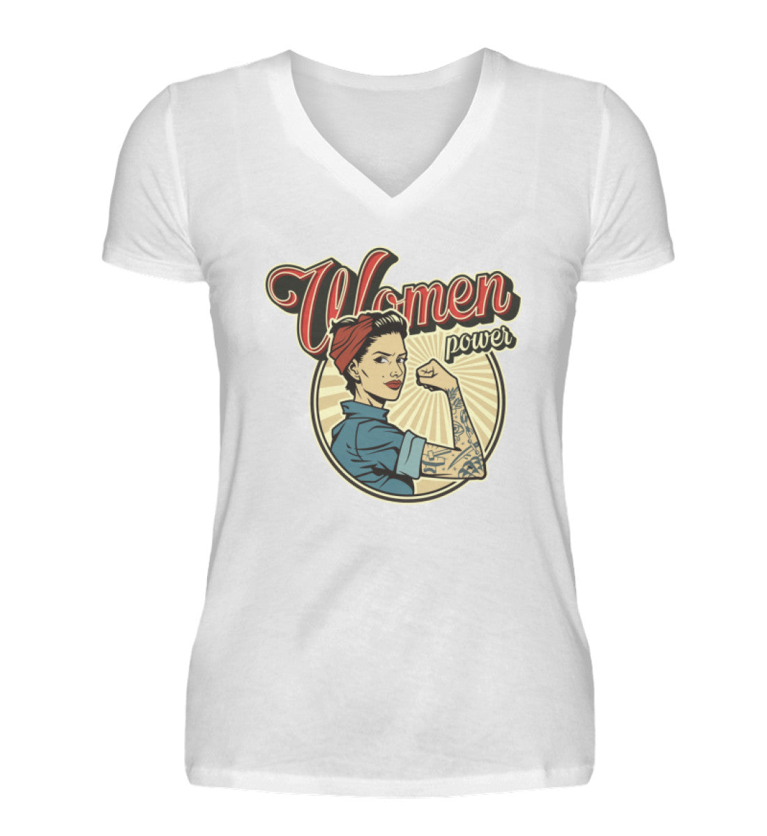 Women Power  - V-Neck Damenshirt €24.95 Gerüstbauer - Shop >>