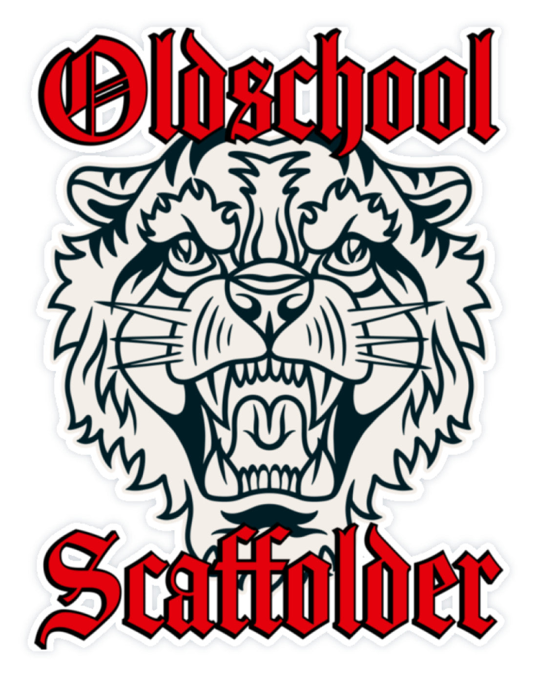 Oldschool Scaffolder / Tiger  - Sticker €4.95 Gerüstbauer - Shop >>