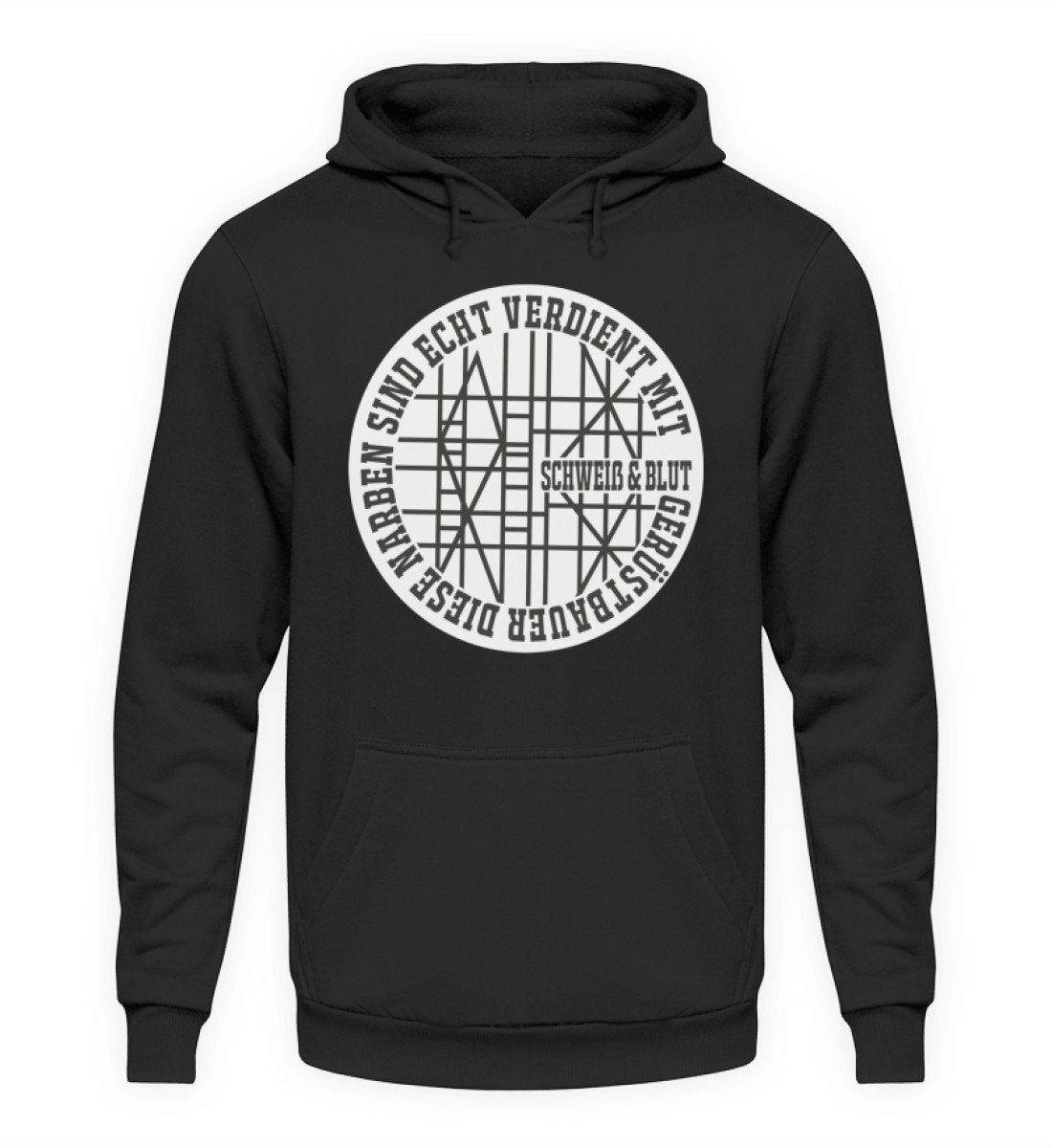 Gerüstbauer Hoodie diese Narben sind echt www.geruestbauershop.de