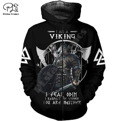 women Men retro I am a viking tattoo print 3D native Hoodies unisex vintage Sweatshirts zipper pullover tracksuit €39.46 Gerüstbauer - Shop >>