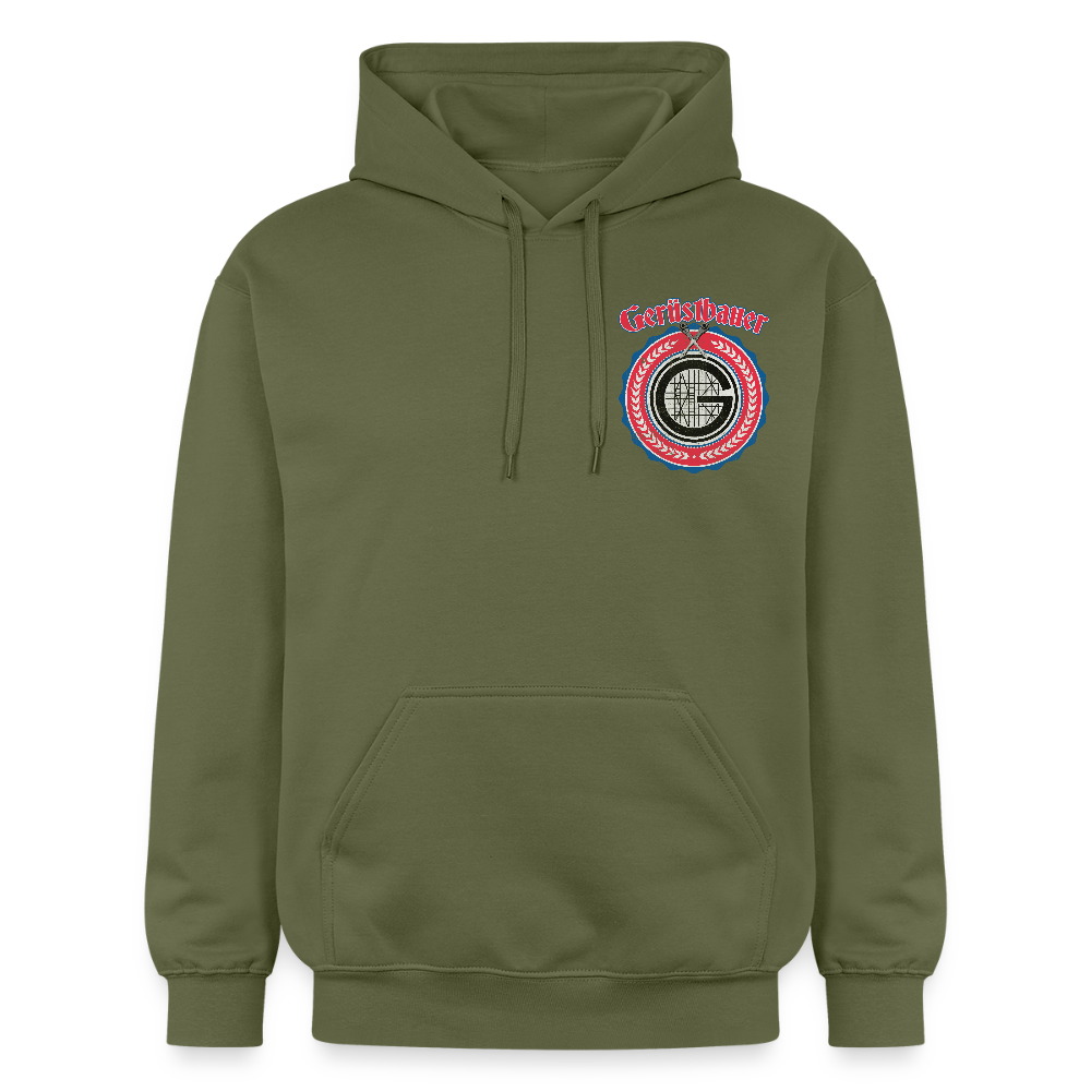 Gerüstbauer Ratschen Zunftw. -  Midweight Hoodie Brust + Rücken - Militärgrün