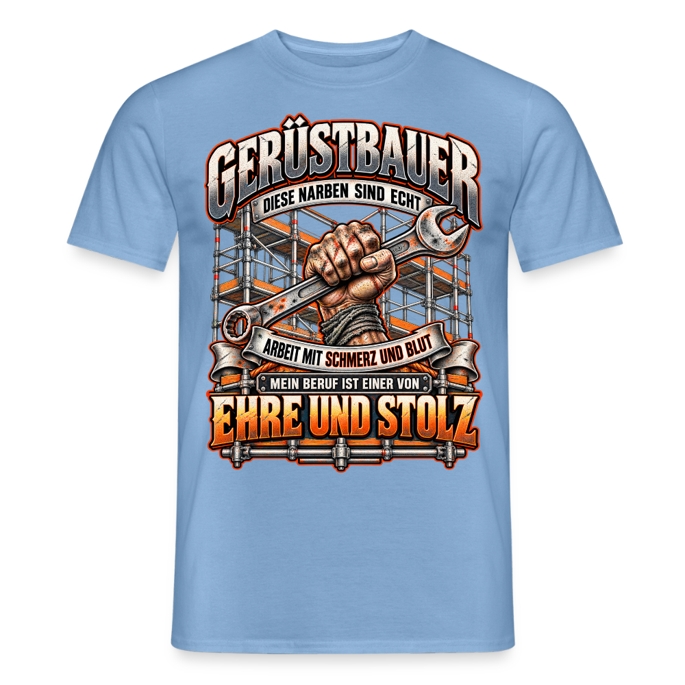 Gerüstbauer diese Narben sind echt - Männer T-Shirt - Carolina Blue