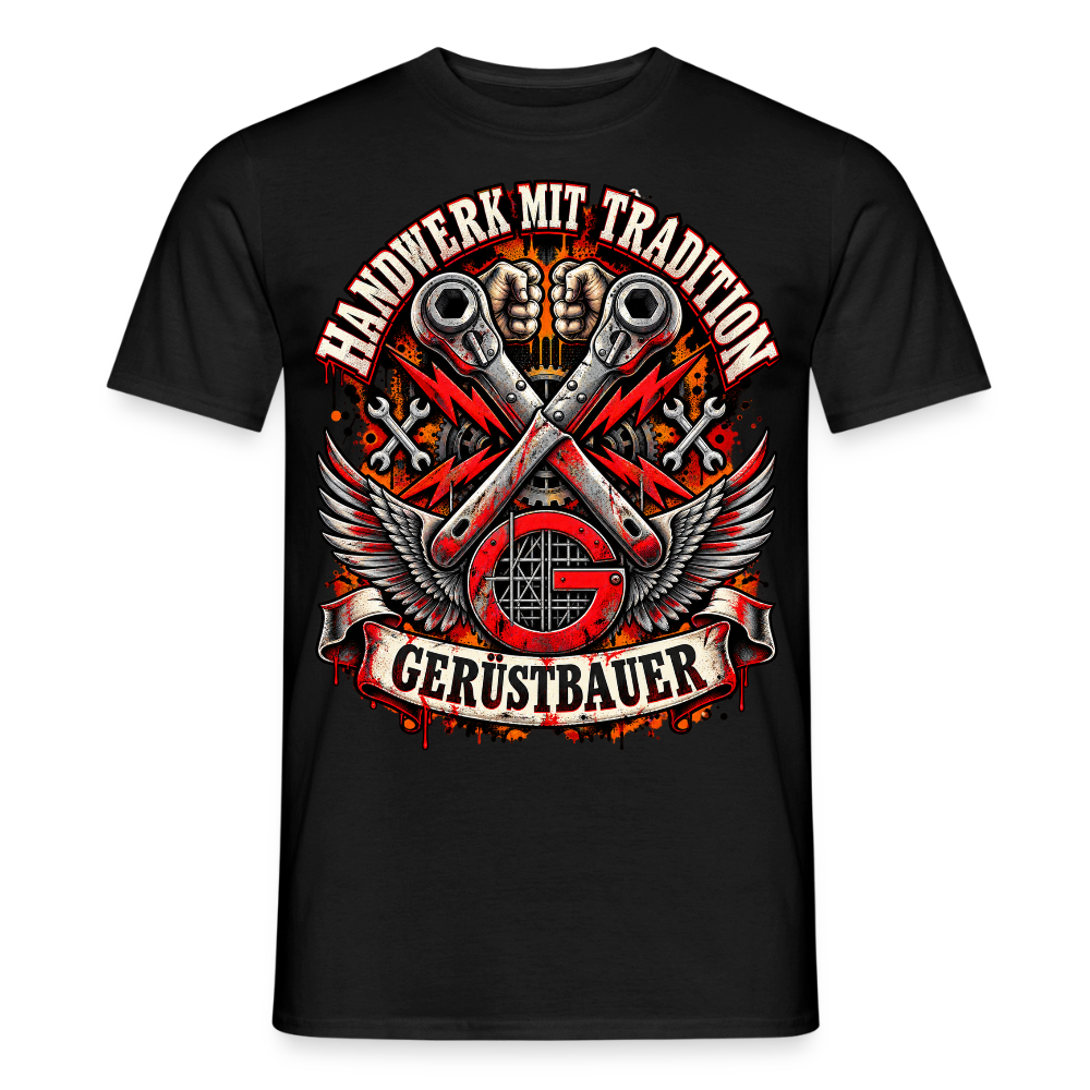 Gerüstbauer Handwerk mit Tradition - Männer T-Shirt - Schwarz