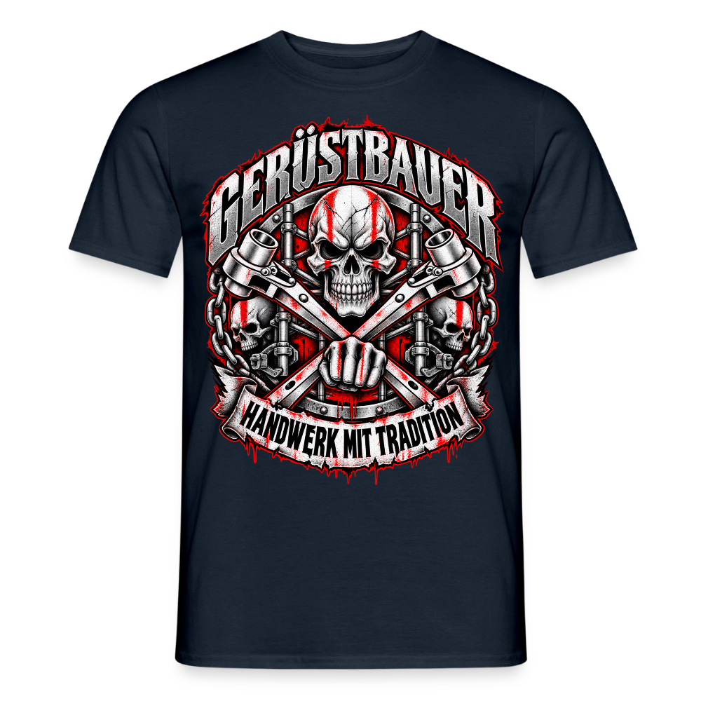 Gerüstbauer Schädel Ratsche - Männer T-Shirt - Navy