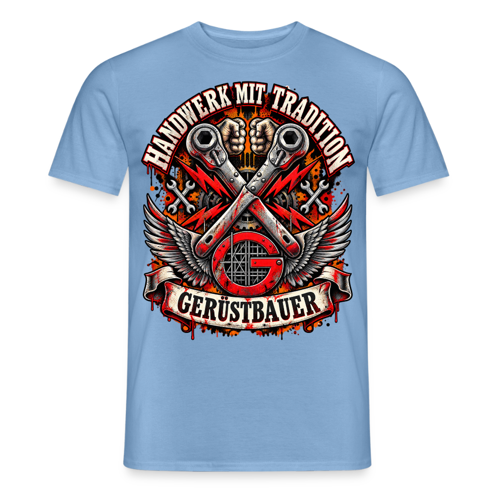 Gerüstbauer Handwerk mit Tradition - Männer T-Shirt - Carolina Blue