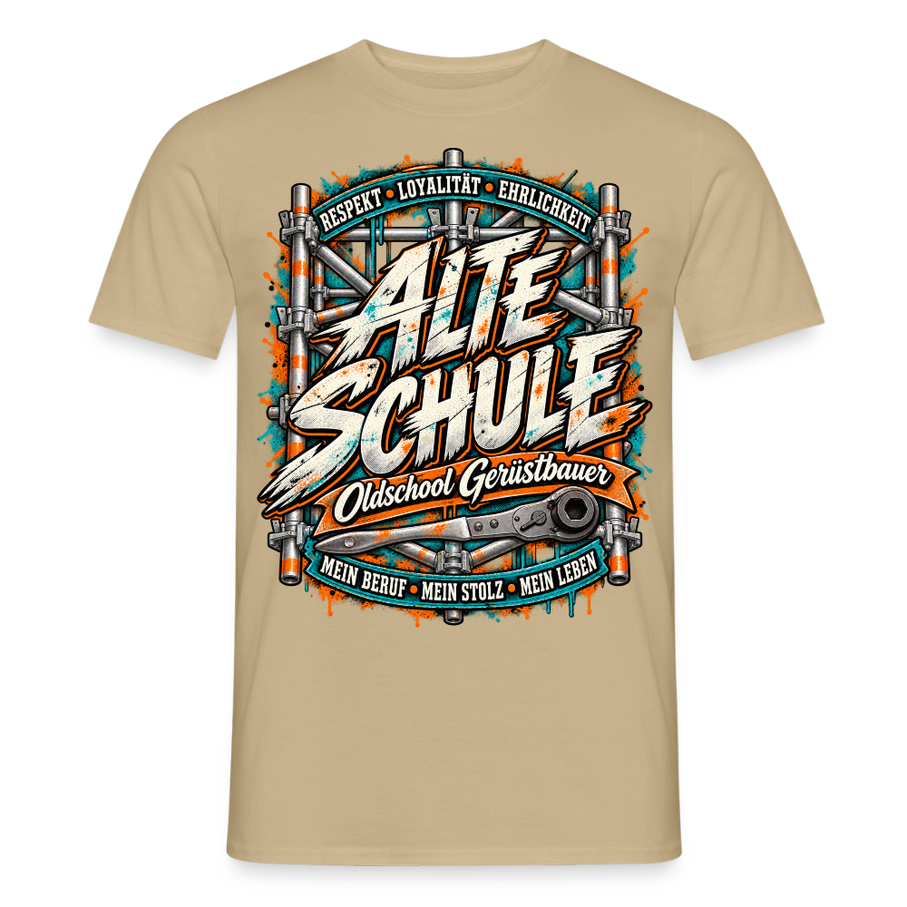 Gerüstbauer Alte Schule - Männer T-Shirt - Sandbeige