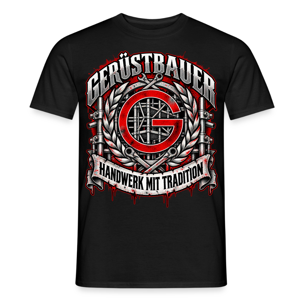 Gerüstbauer mit Tradition - Männer T-Shirt - Schwarz