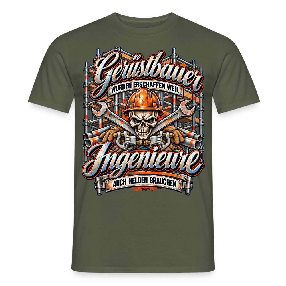 Gerüstbauer Ingenieure - Männer T-Shirt - Militärgrün