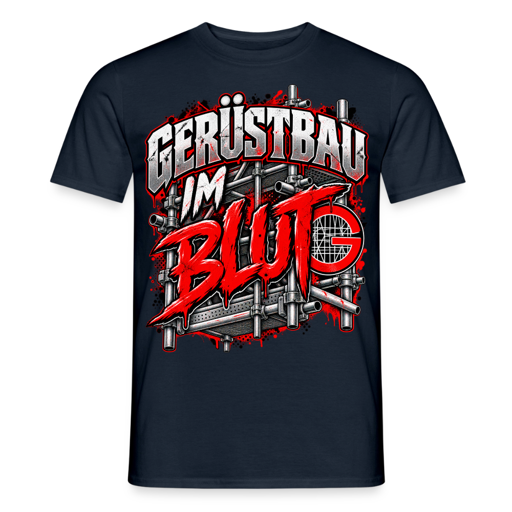 Gerüstbau im Blut - Männer T-Shirt - Navy