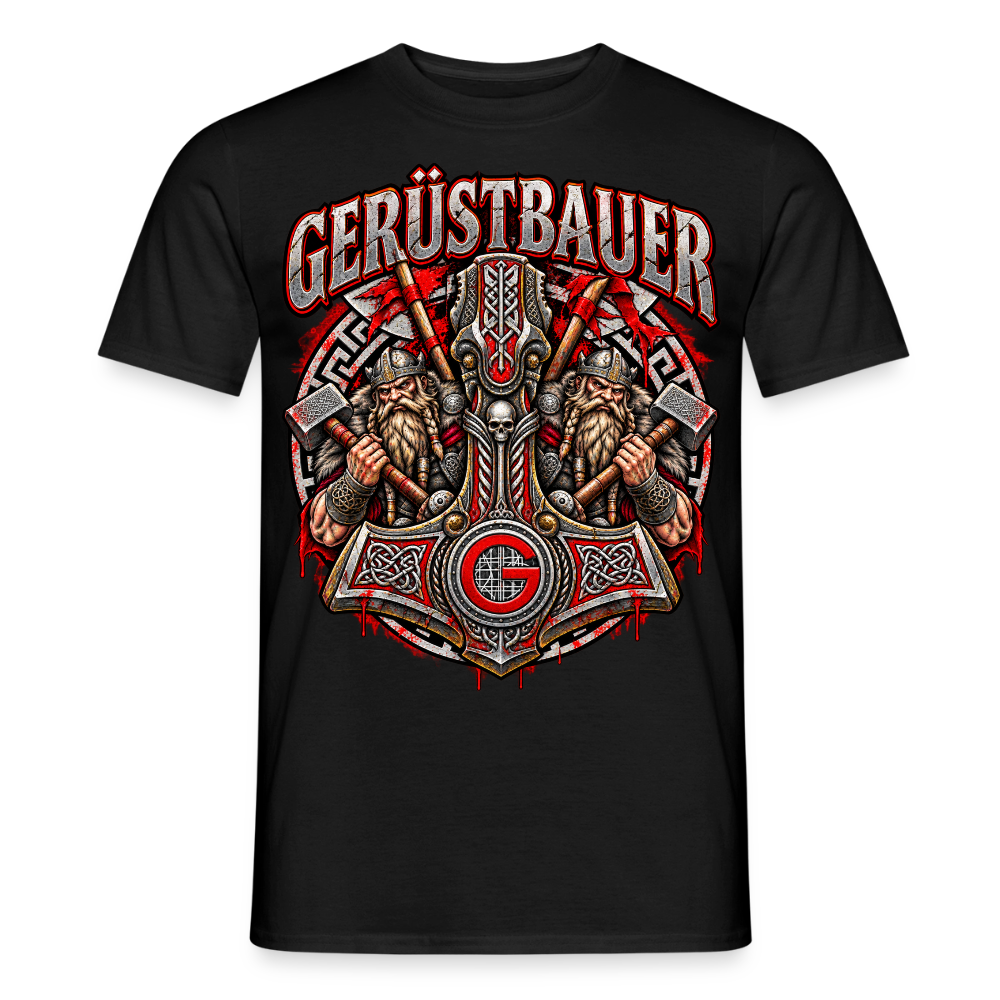 Gerüsbauer Thors Hammer - Männer T-Shirt - Schwarz