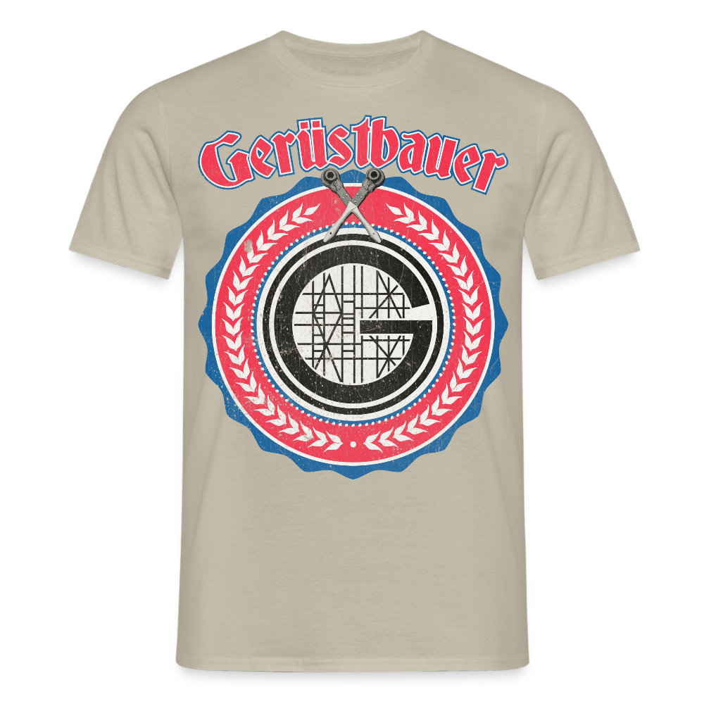 Gerüstbauer Ratschen Zunftwappen - Männer T-Shirt - Sandbeige
