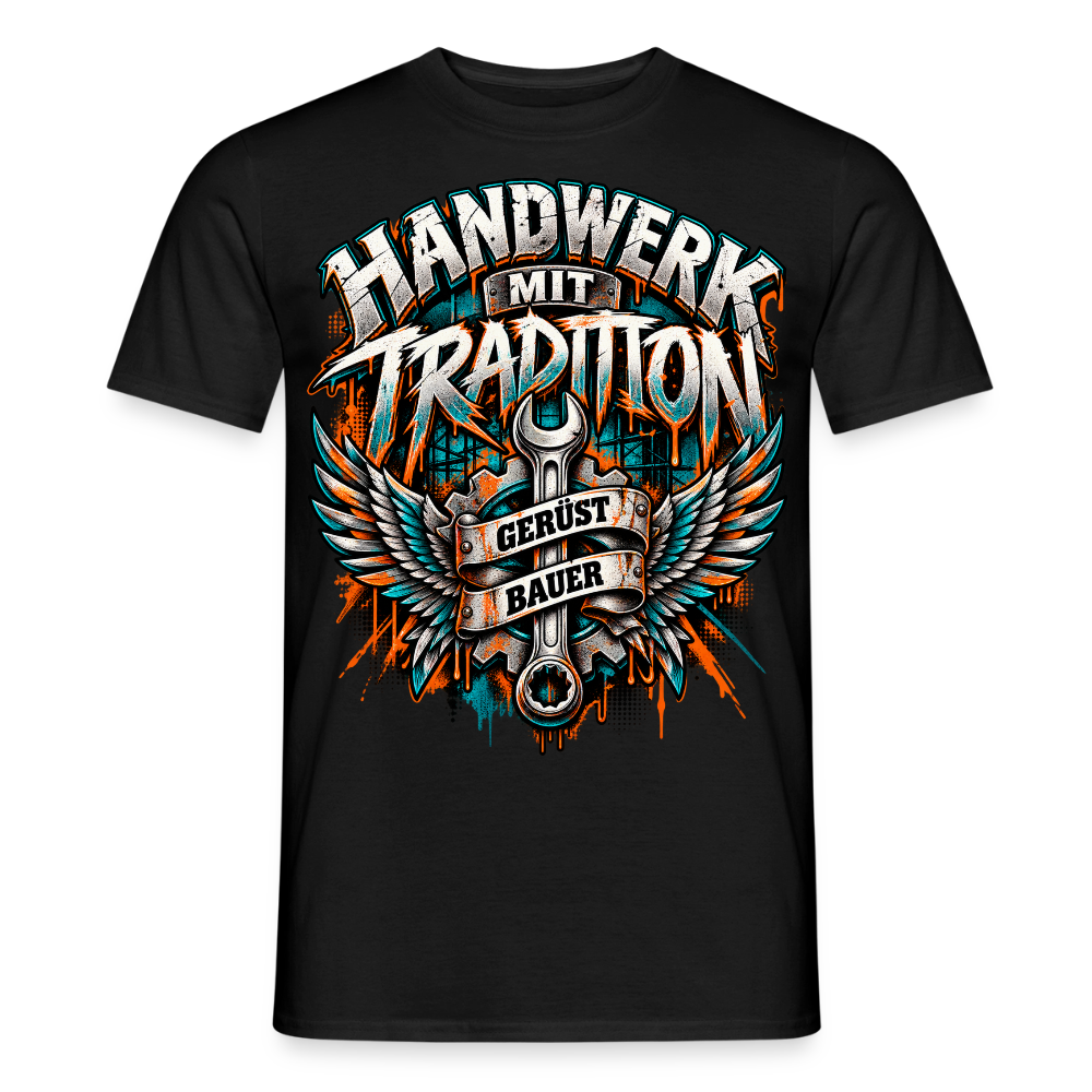 Gerüstbauer Handwerk mit Tradition - Männer T-Shirt - Schwarz