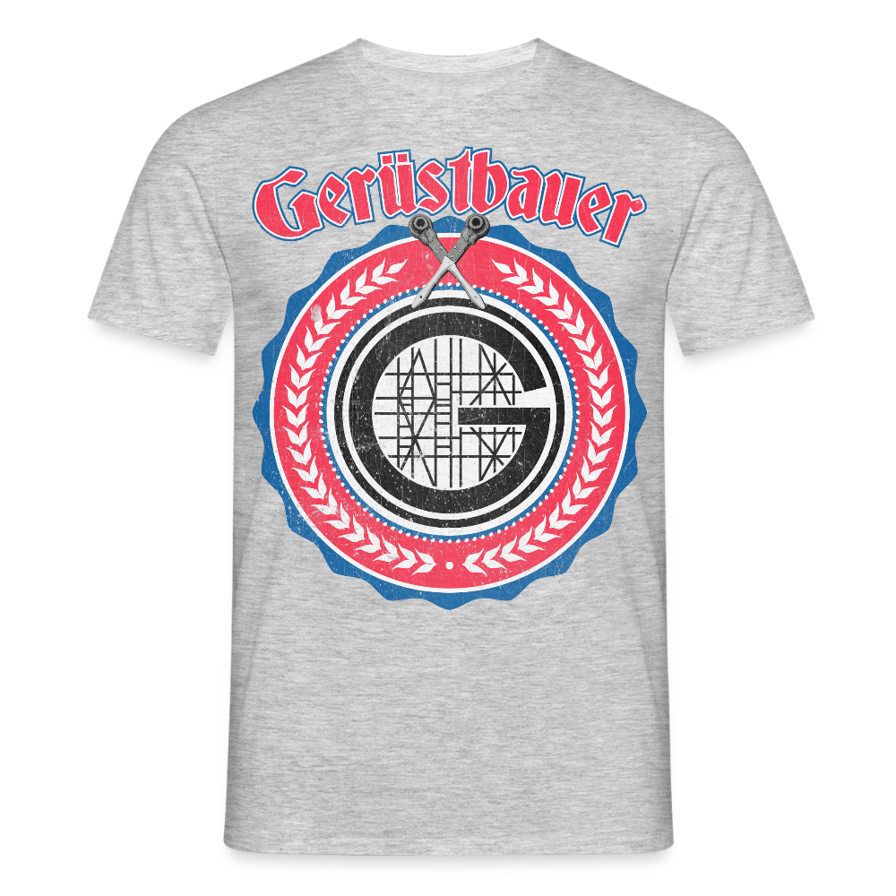 Gerüstbauer Ratschen Zunftwappen - Männer T-Shirt - Grau meliert