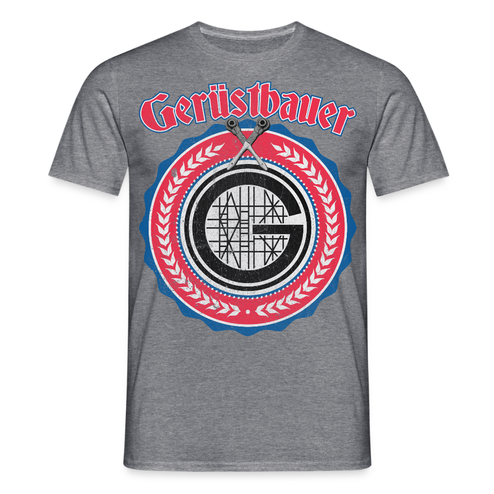 Gerüstbauer Ratschen Zunftwappen - Männer T-Shirt - Graphit meliert