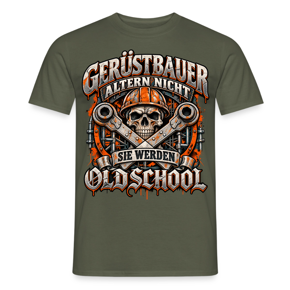 Gerüstbauer altern nicht - Männer T-Shirt - Militärgrün