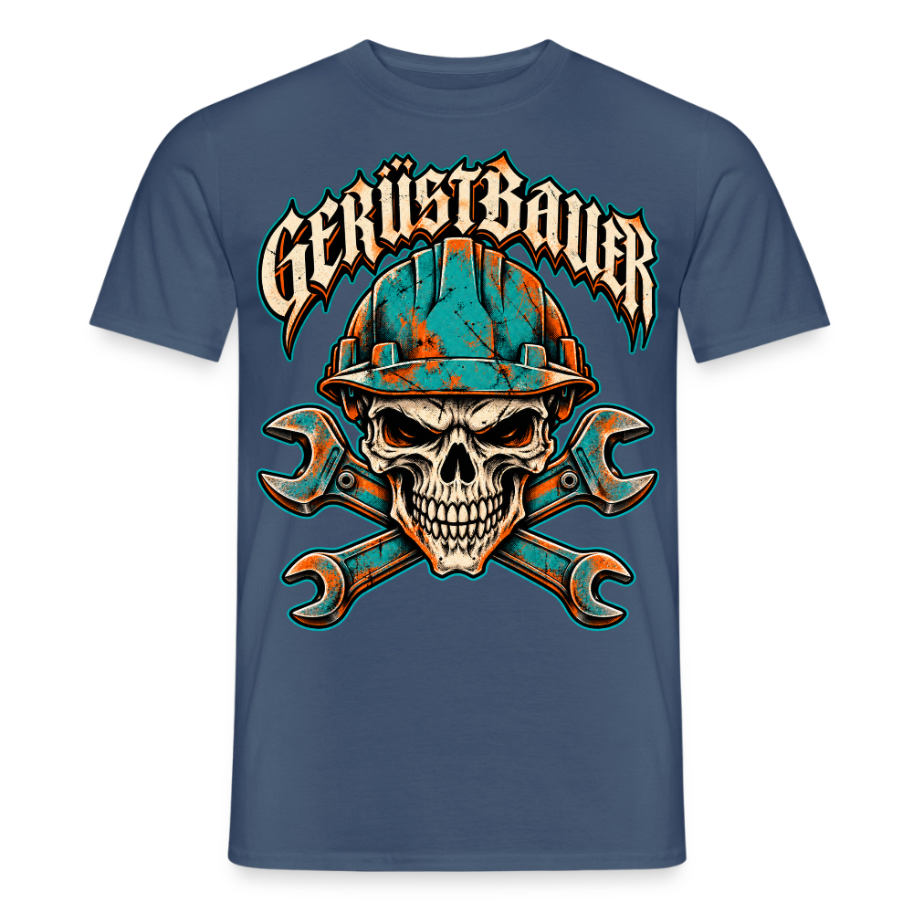 Gerüstbauer Schädel - Männer T-Shirt - Dunkles Denimblau