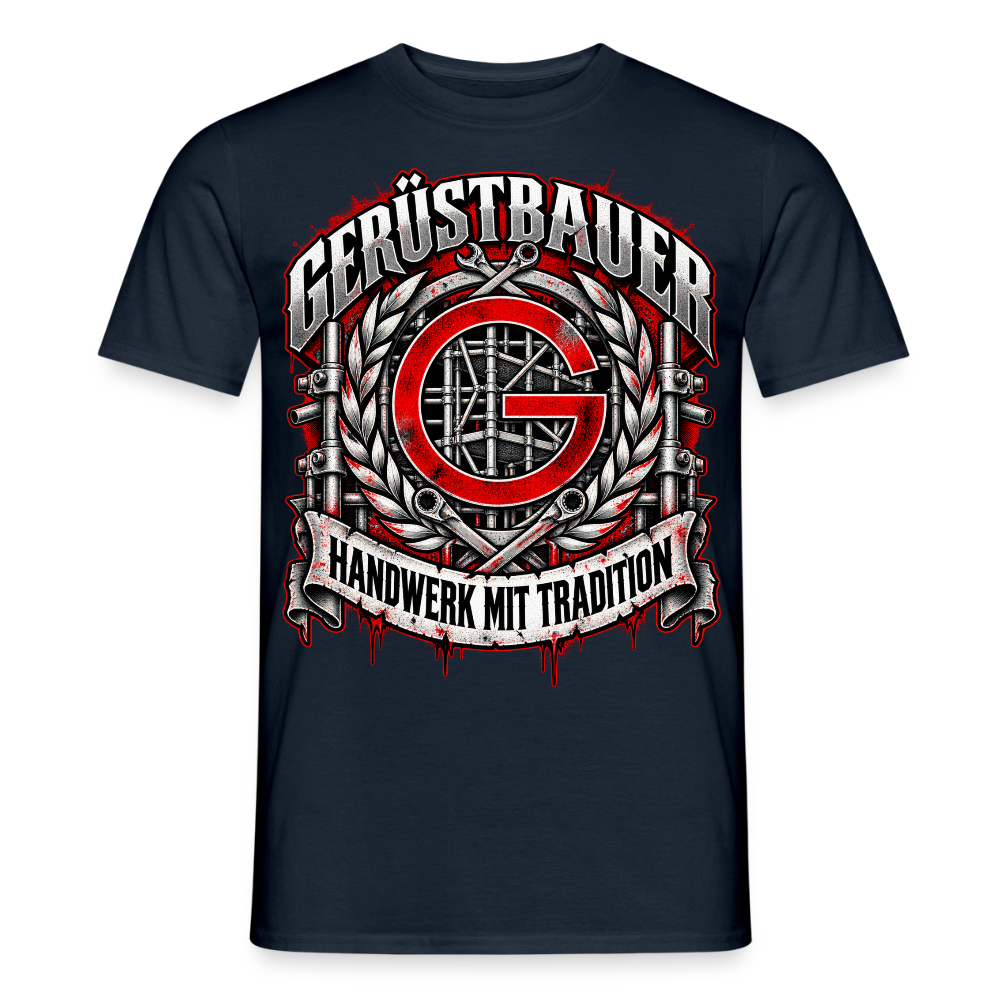 Gerüstbauer mit Tradition - Männer T-Shirt - Navy