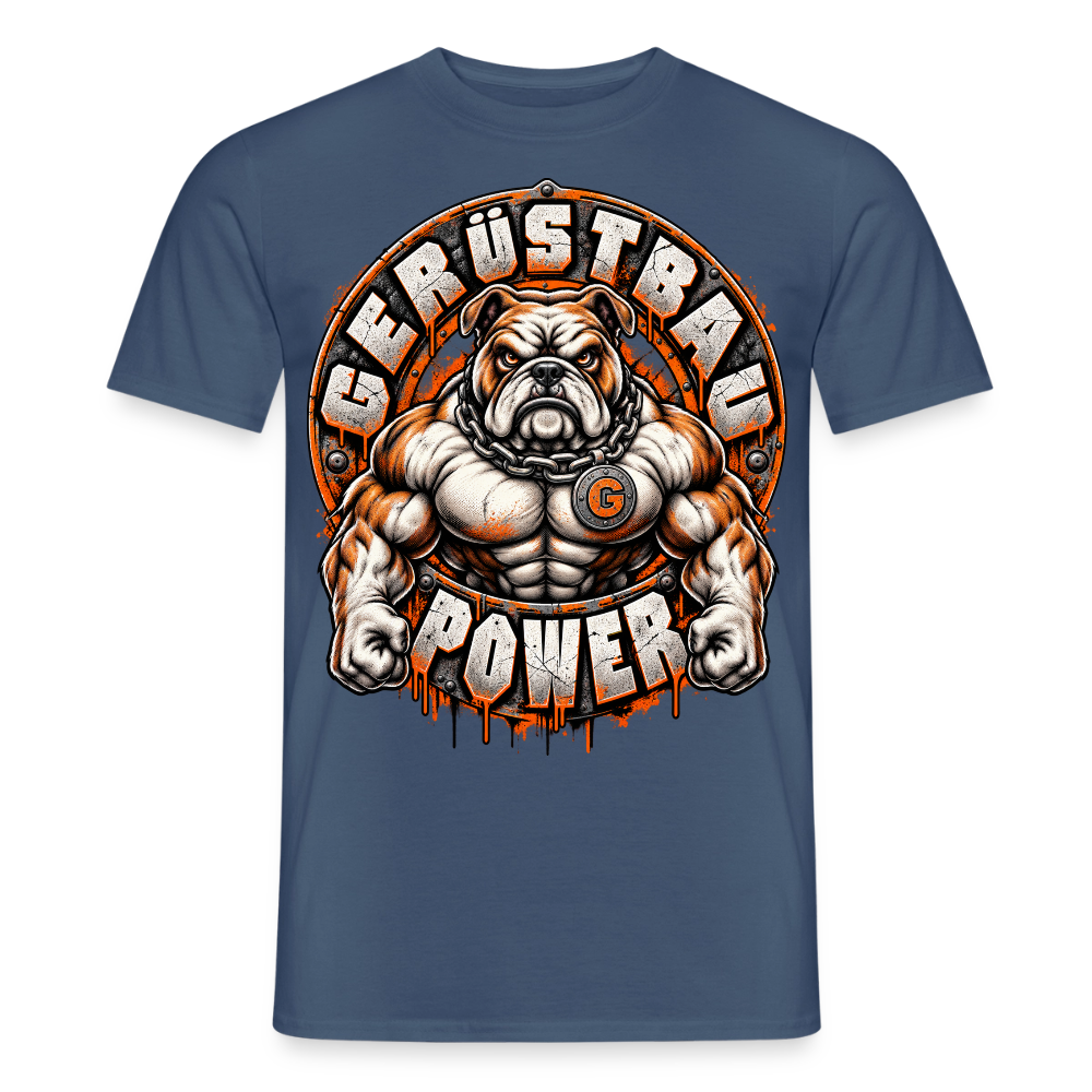 Gerüstbau Power - Männer T-Shirt - Dunkles Denimblau