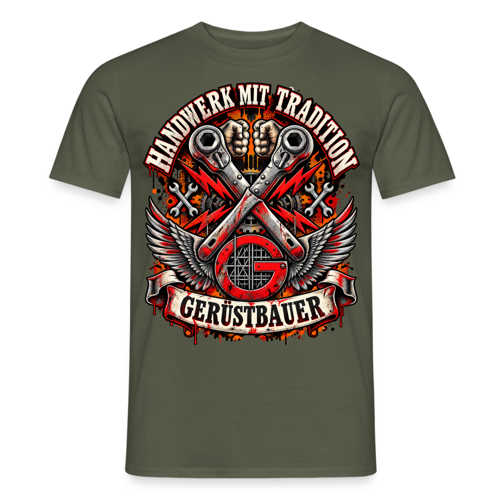 Gerüstbauer Handwerk mit Tradition - Männer T-Shirt - Militärgrün