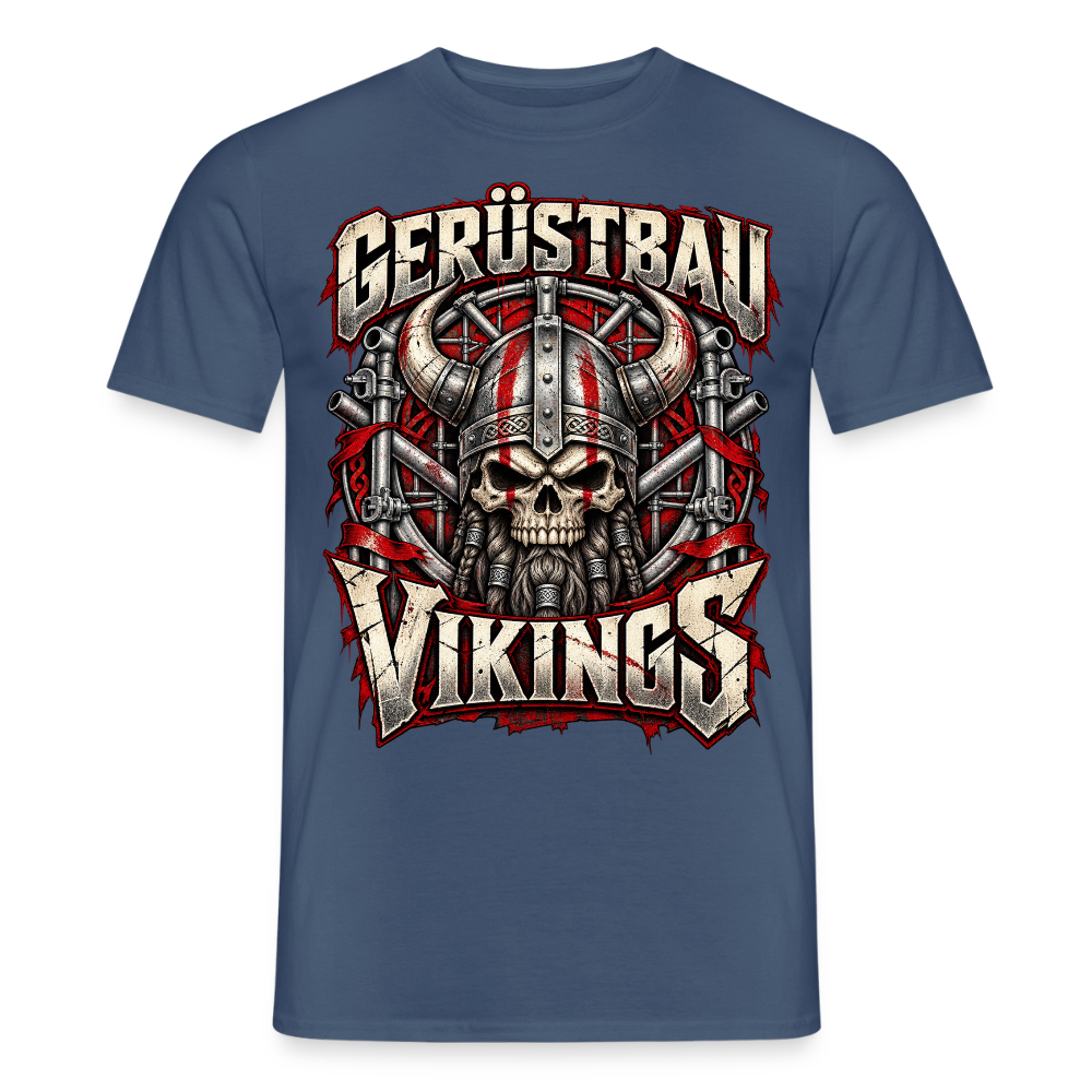 Gerüstbau Vikings - Männer T-Shirt - Dunkles Denimblau