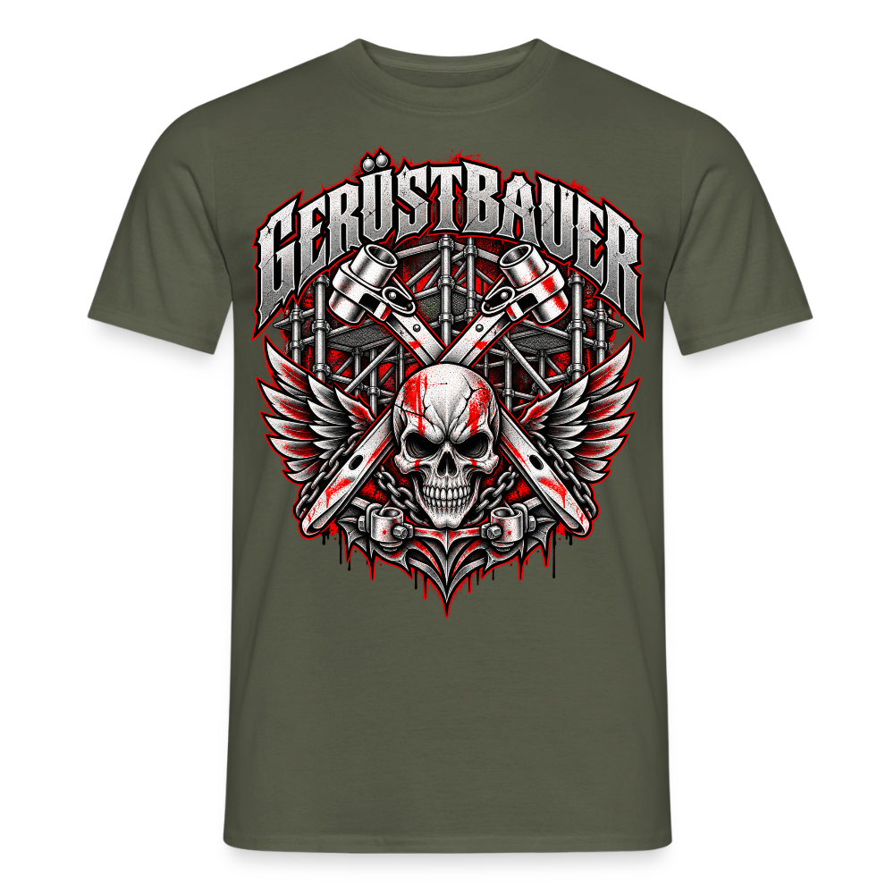 Gerüstbauer Flügel Ratschen - Männer T-Shirt - Militärgrün