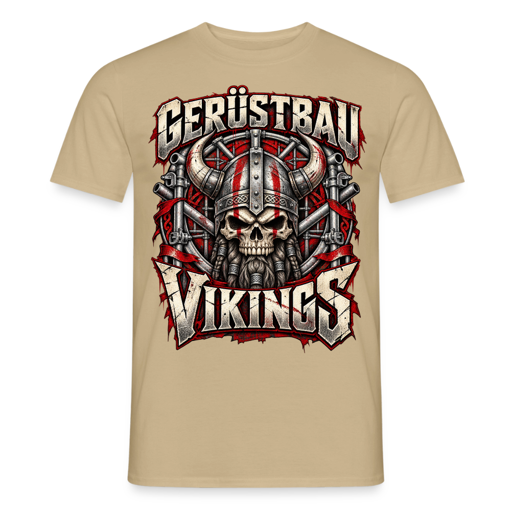 Gerüstbau Vikings - Männer T-Shirt - Sandbeige