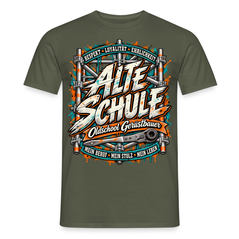 Gerüstbauer Alte Schule - Männer T-Shirt - Militärgrün