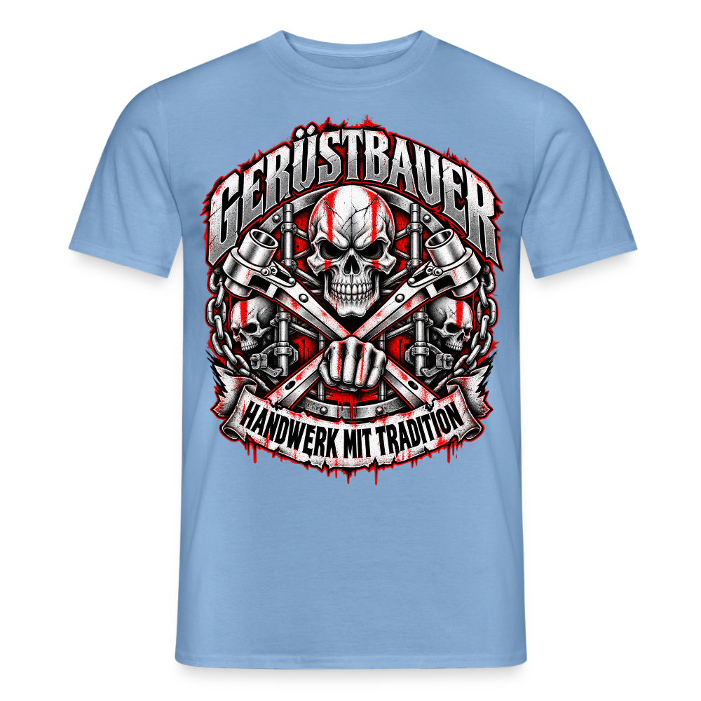 Gerüstbauer Schädel Ratsche - Männer T-Shirt - Carolina Blue