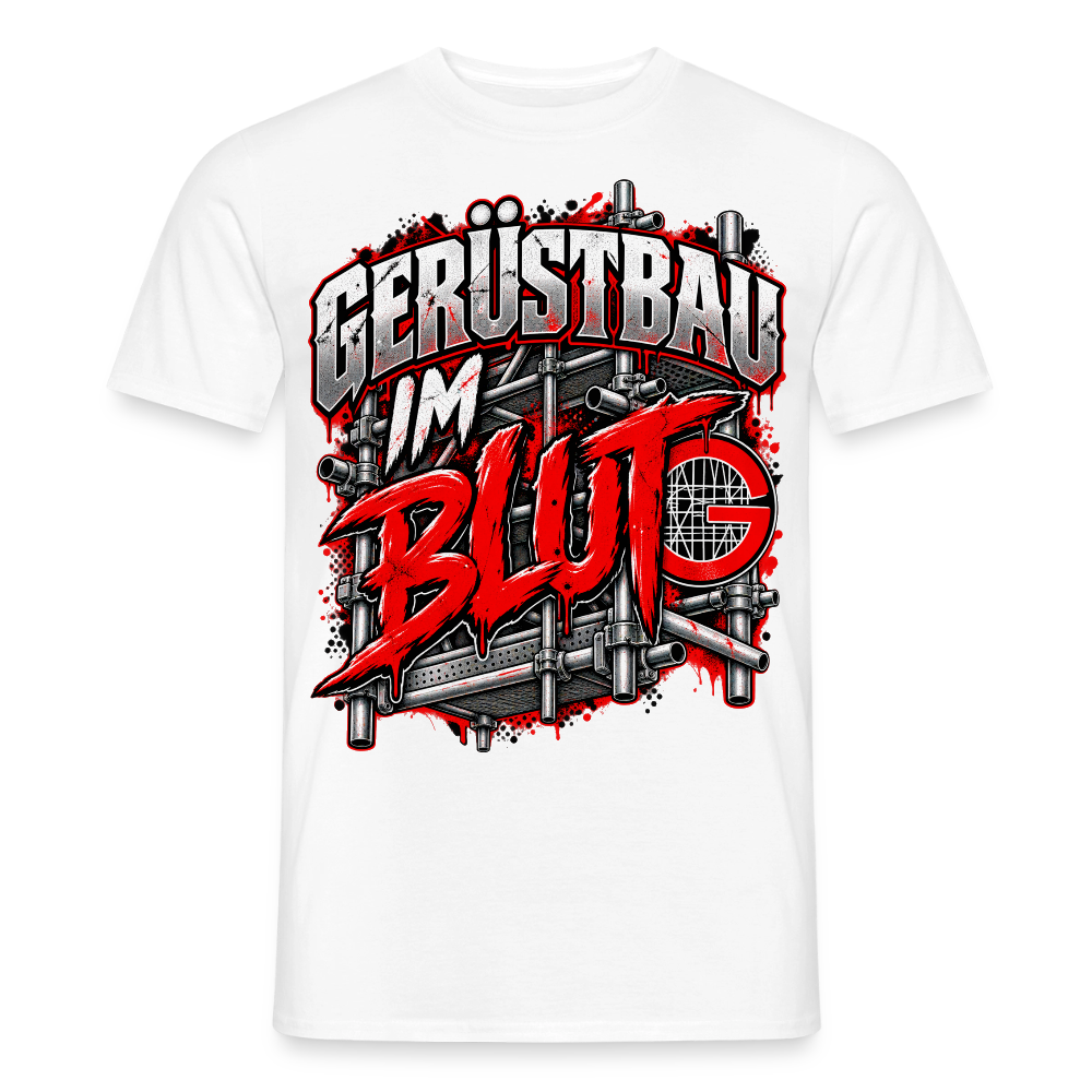 Gerüstbau im Blut - Männer T-Shirt - Weiß