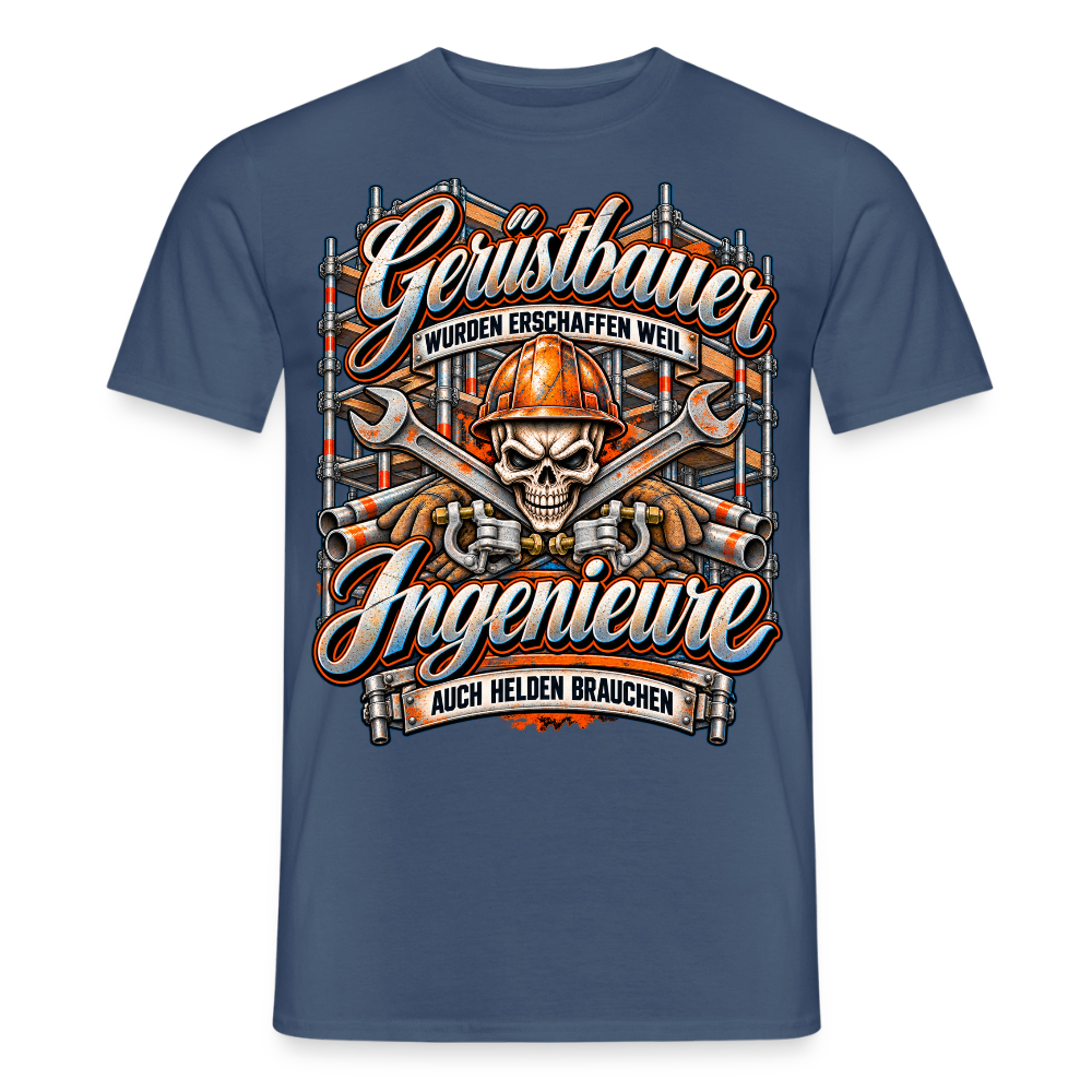 Gerüstbauer Ingenieure - Männer T-Shirt - Dunkles Denimblau