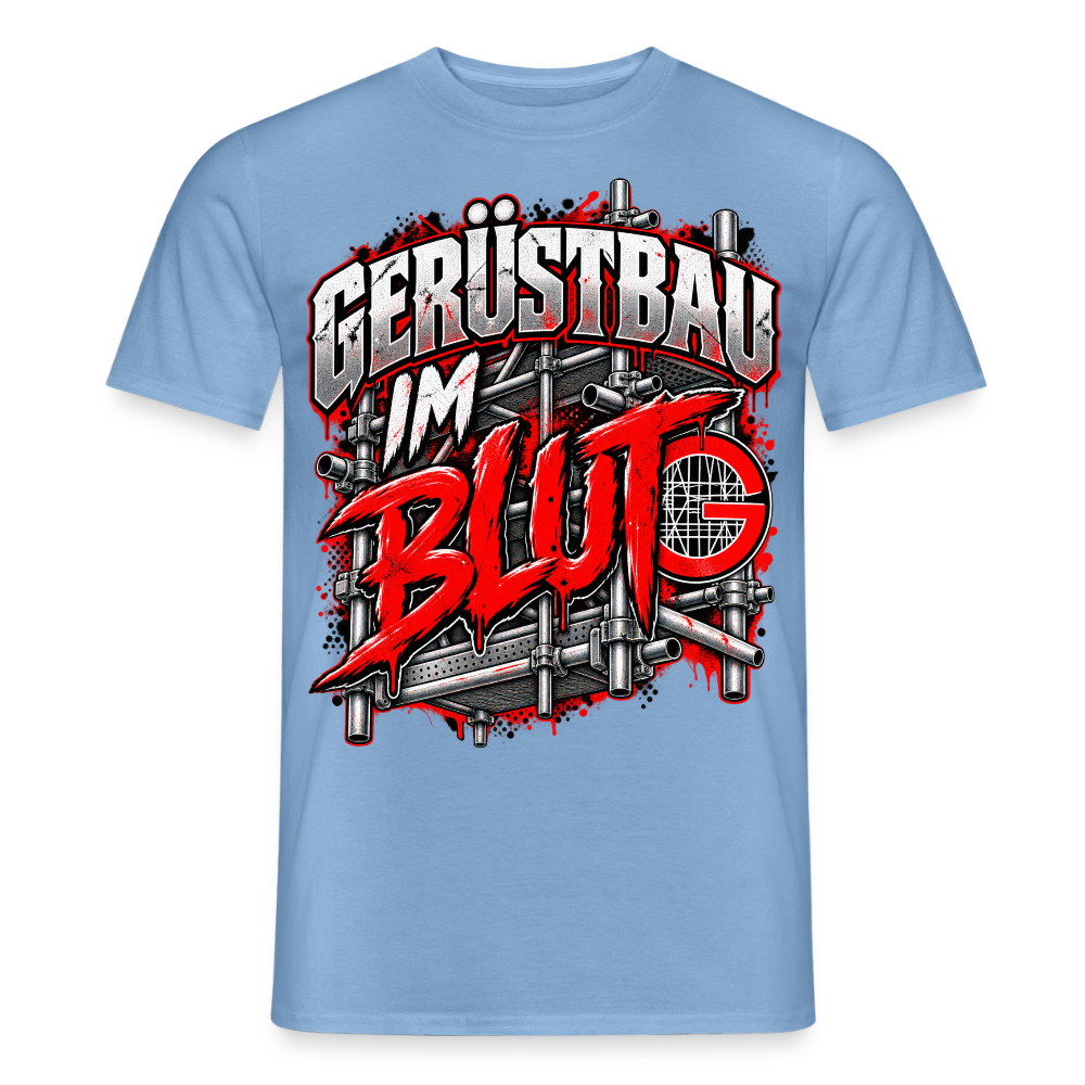 Gerüstbau im Blut - Männer T-Shirt - Carolina Blue