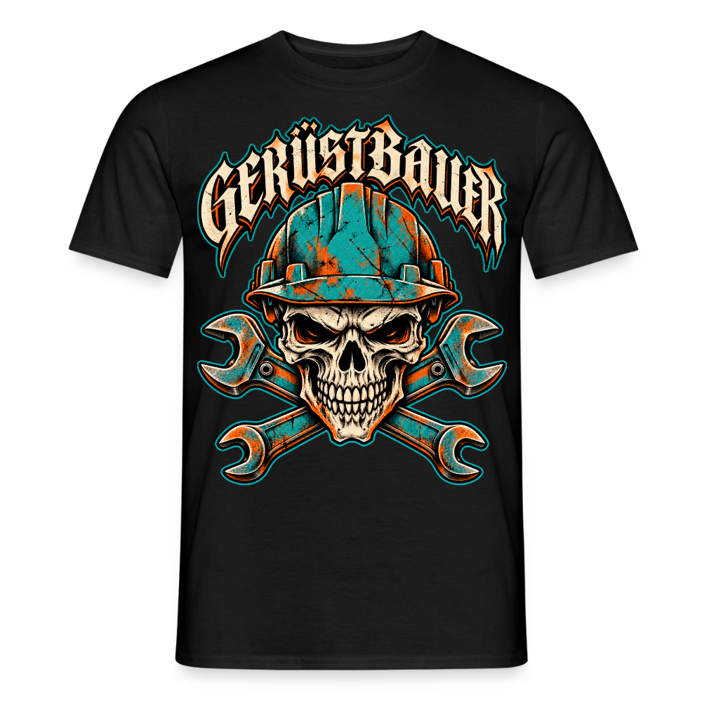Gerüstbauer Schädel - Männer T-Shirt - Schwarz