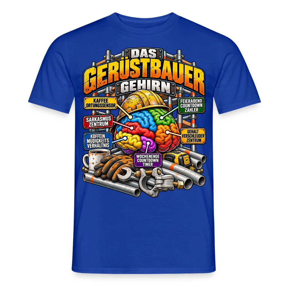 Das Gerüstbauer Gehirn - Männer T-Shirt - Dunkelblau