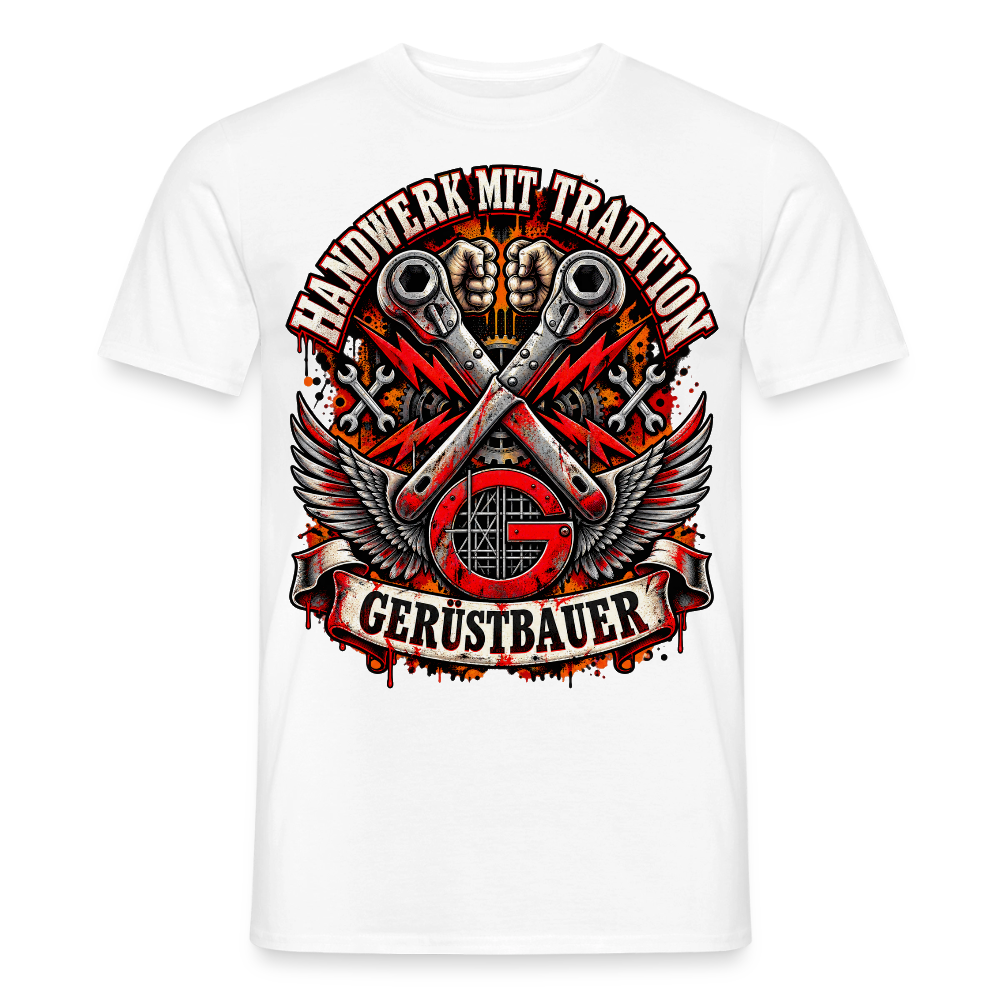 Gerüstbauer Handwerk mit Tradition - Männer T-Shirt - Weiß